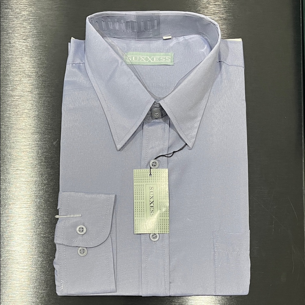 NWT Men’s Dress Shirt Sz 16 Blue Classic Button Down Shirt Long Sleeve Cuff Work